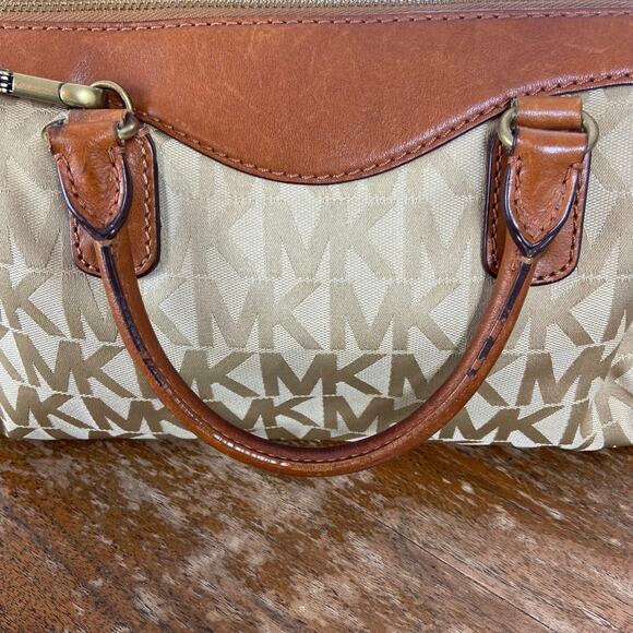 Vintage Y2K Michael Kors Signature Monogram Purse Bag Crossbody Top Handle - Picture 6 of 16